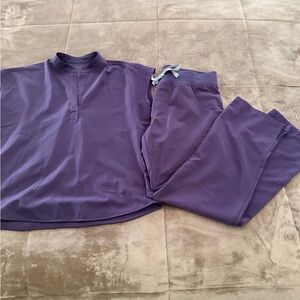 Figs Women's Purple Scrub Top and Pants Set